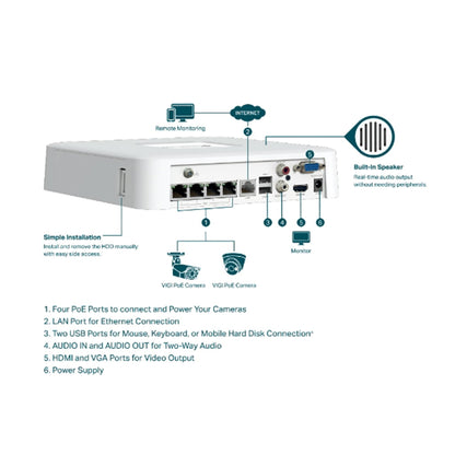 TP-LINK VIGI NVR1104H 4 Channels 1HDD H265+