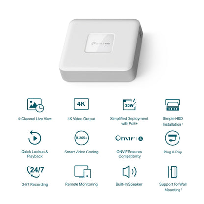 TP-LINK VIGI NVR1104H 4 Channels 1HDD H265+