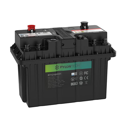 Pylontech 12V/100Ah Batería de litio 100Ah 12V con BMS integrado | 1C | 6000 ciclos | RT12100G31 | Pylontech