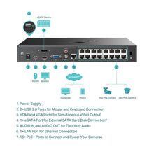 TP-LINK VIGI NVR2016H-16P PoE+ 16 Channels 1HDD H265+